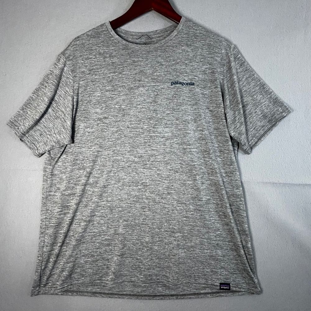 Patagonia Capilene Cool Daily Mens Large Grey Heather Wave Graphic T-Shirt